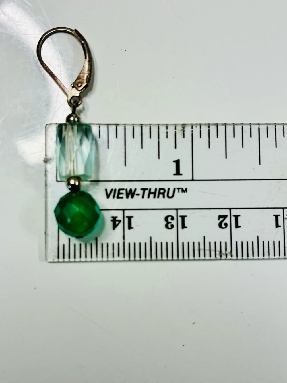 925S Lever-back Green Crystal Bead & Faceted Drop Earrings - Women's Jewelry